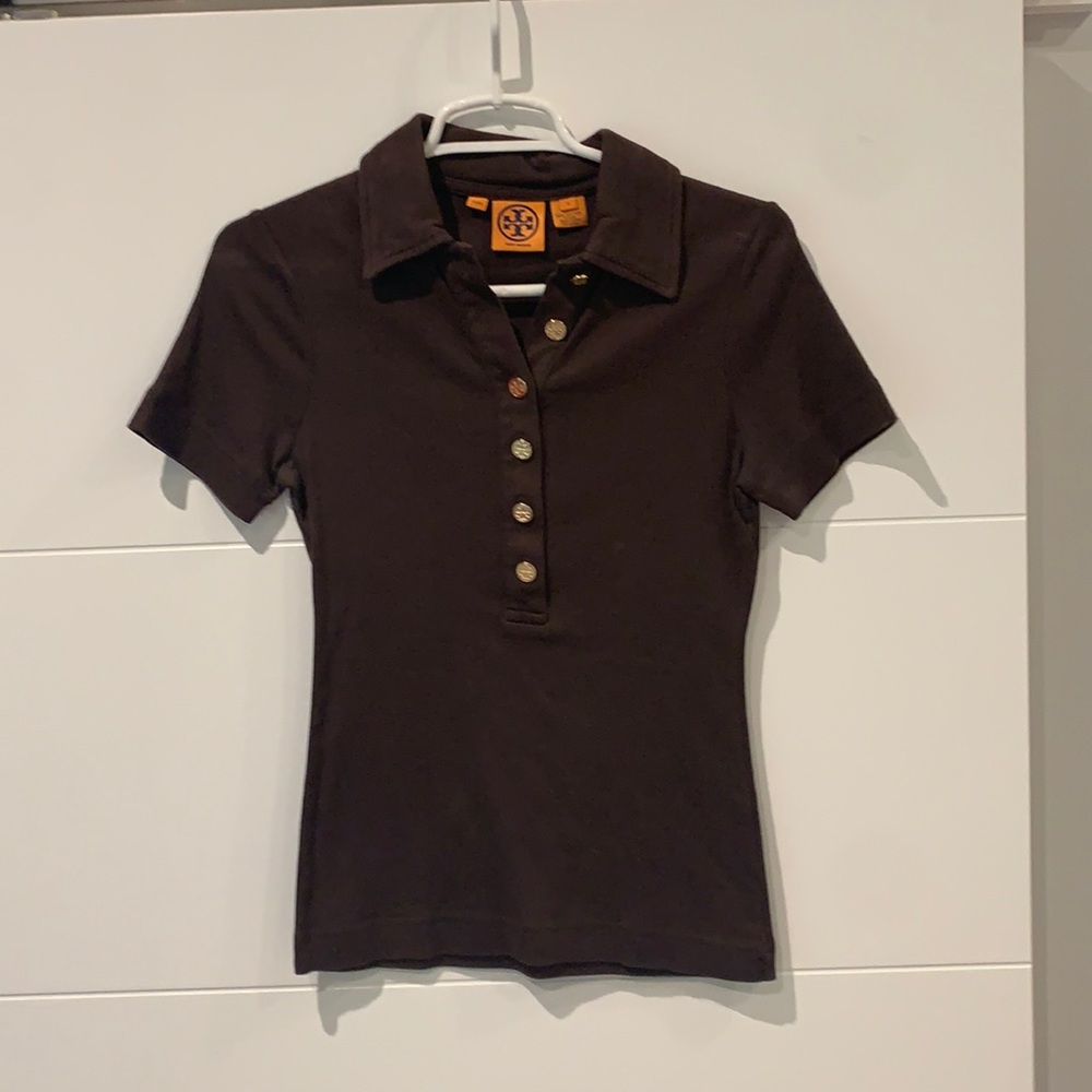 Tory Burch short sleeved brown shirt
